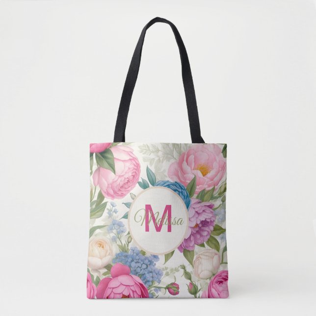 Rose und Peonieflora im Garten Tasche (Vorderseite)
