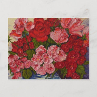 Rose- und Peoniepostkarte Postkarte