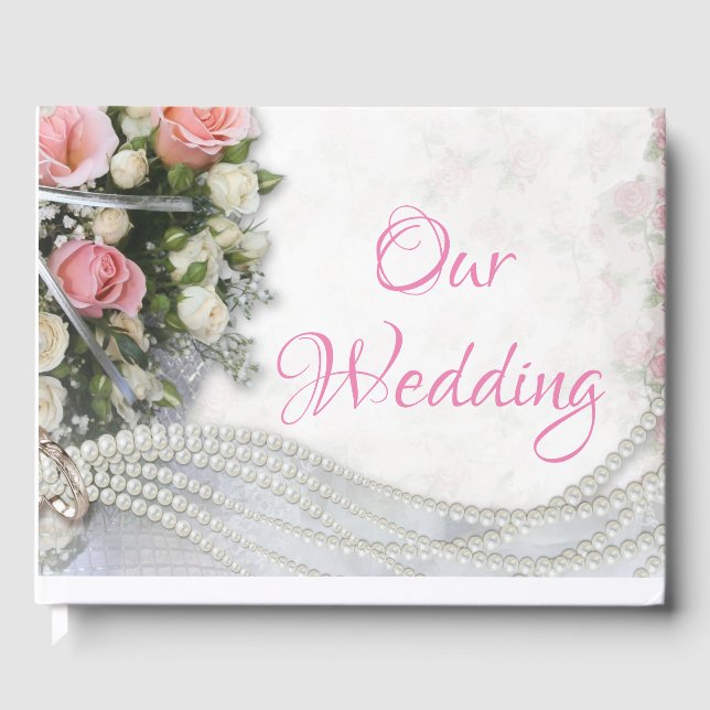 Rose und Perlen Gästebuch (Vorderseite)