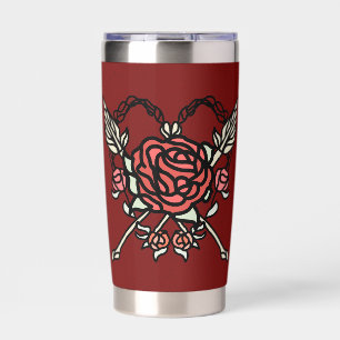 Rose und Pfeile der Minimalistischen Liebe Thermobecher
