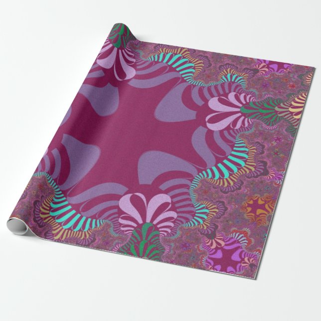 Rose- und Pflaumenkreuz Geschenkpapier (Ungerollt)