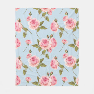 Rose- und Polka-Dots-Muster Fleecedecke
