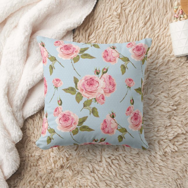 Rose- und Polka-Dots-Muster Kissen (Decke)