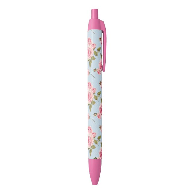 Rose- und Polka-Dots-Muster Kugelschreiber (Unterseite (Vertikal))