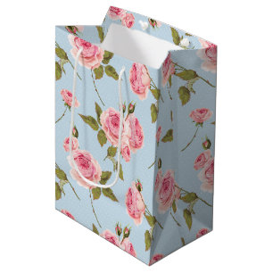 Rose- und Polka-Dots-Muster Mittlere Geschenktüte