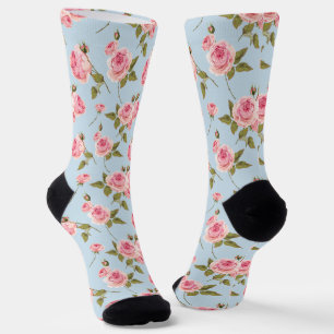 Rose- und Polka-Dots-Muster Socken