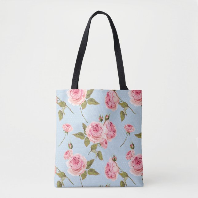 Rose- und Polka-Dots-Muster Tasche (Vorderseite)