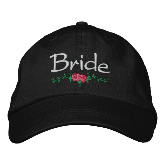 Rose und Reben bestickt Bridal Wedding Cap Bestickte Baseballkappe (Vorderseite)