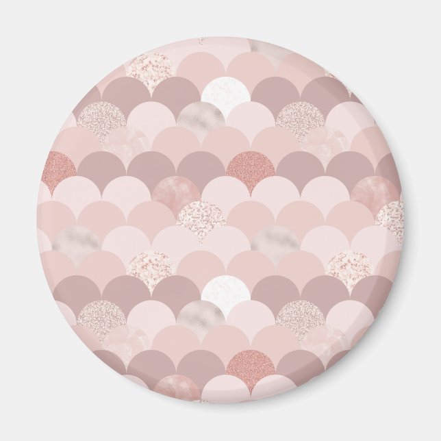 Rose- und rosa Fliesen Magnet (Vorne)
