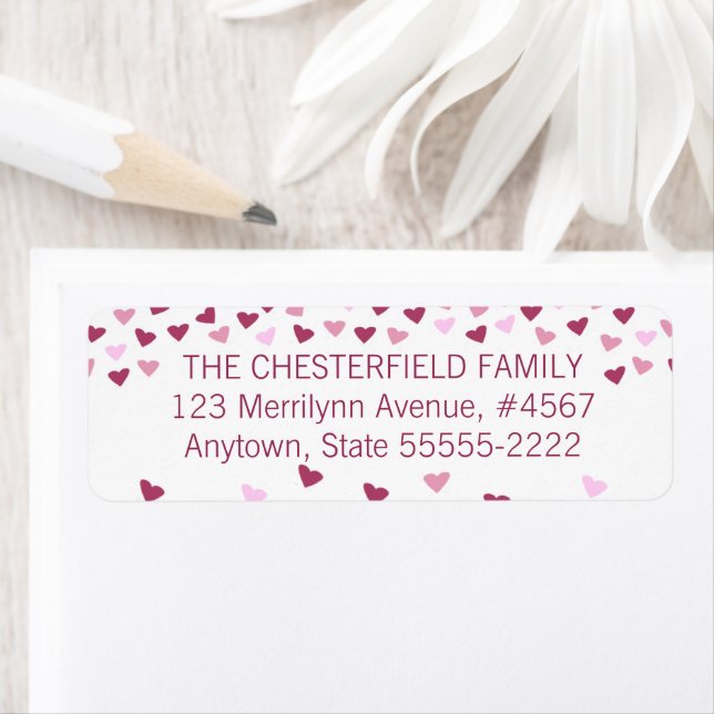 Rose und rosa Herzensrände (Insitu)