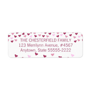 Rose und rosa Herzensrände