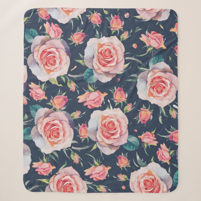 Rose und Rosenknospe: Blütenfrei. Sherpadecke (Vorderseite)