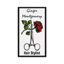 Rose und Schere Frisur Stylist Business Card