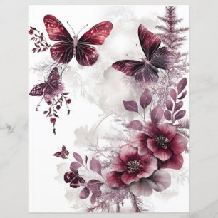 Rose und Schmetterlinge