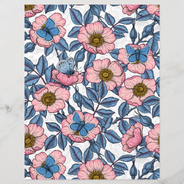 Rose und Schmetterlinge (Vorderseite)