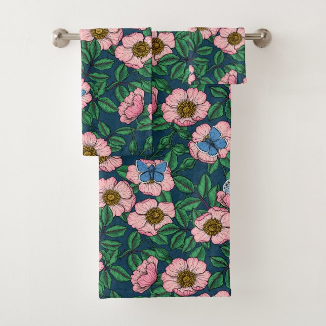 Rose und Schmetterlinge Badhandtuch Set (Insitu)