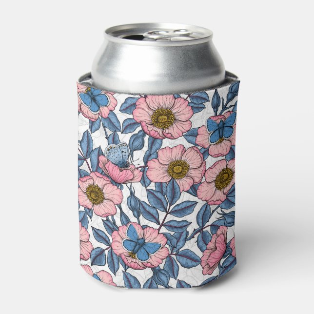 Rose und Schmetterlinge Dosenkühler (Kanne Vorderseite)