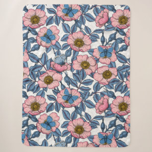 Rose und Schmetterlinge Sherpadecke