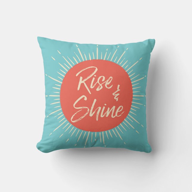 Rose und Shine Sonnenburgrblau und orange Kissen (Vorderseite)