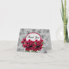 Rose und Spitzen Dankeskarte