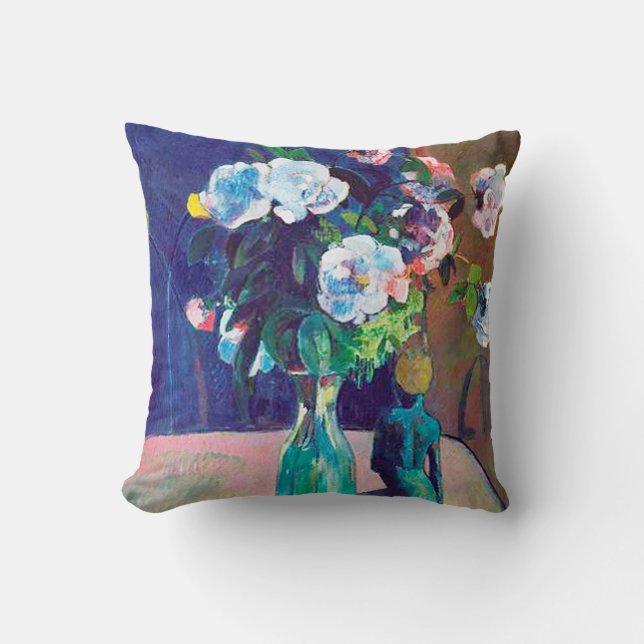 Rose und Statuette, Gauguin Kissen (Vorderseite)