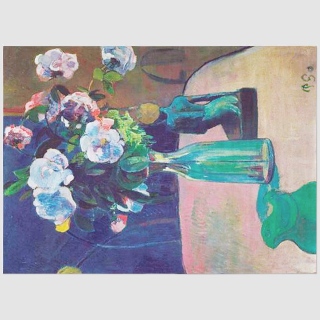 Rose und Statuette, Gauguin Seidenpapier (Vorderseite)