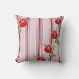 Rose- und Streifen-Kissen Kissen