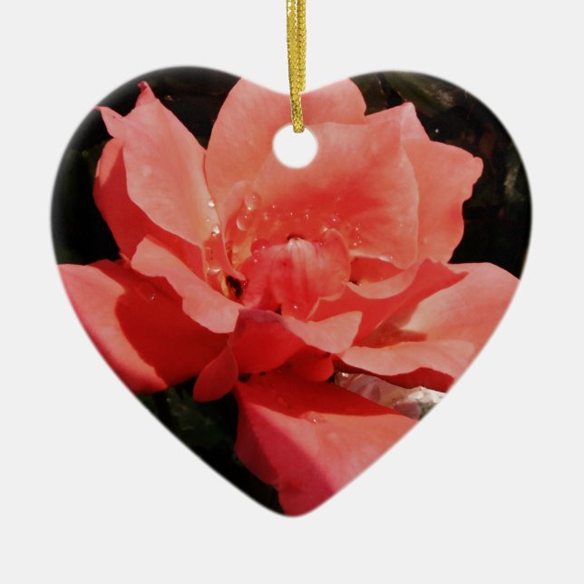 Rose und Tauchen Keramik Ornament (Vorne)