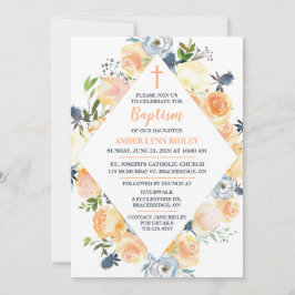 Rose und Thistle Baby Taufe & Brunch Einladung