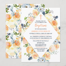 Rose und Thistle Baby Taufe & Brunch Einladung