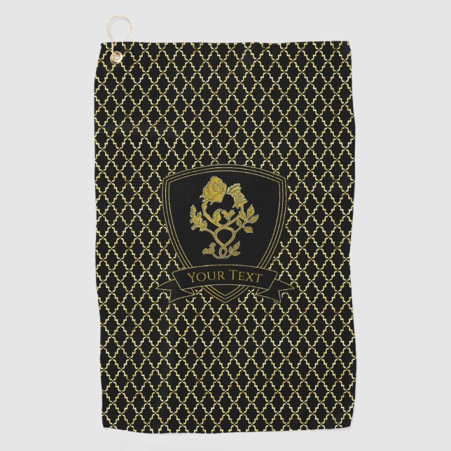 Rose und Thistle Quatrefoil Golf Handtuch (Vorderseite)