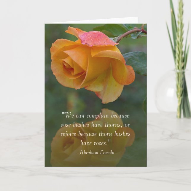Rose und Thorns Inspiration Lincoln-Angebotskarte Karte (Vorderseite)