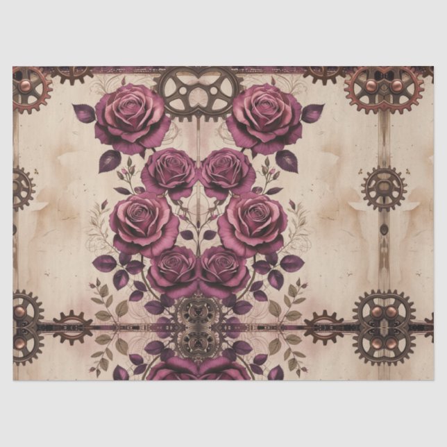 Rose- und Umschlagpapier für Steampulle Seidenpapier (Vorderseite)