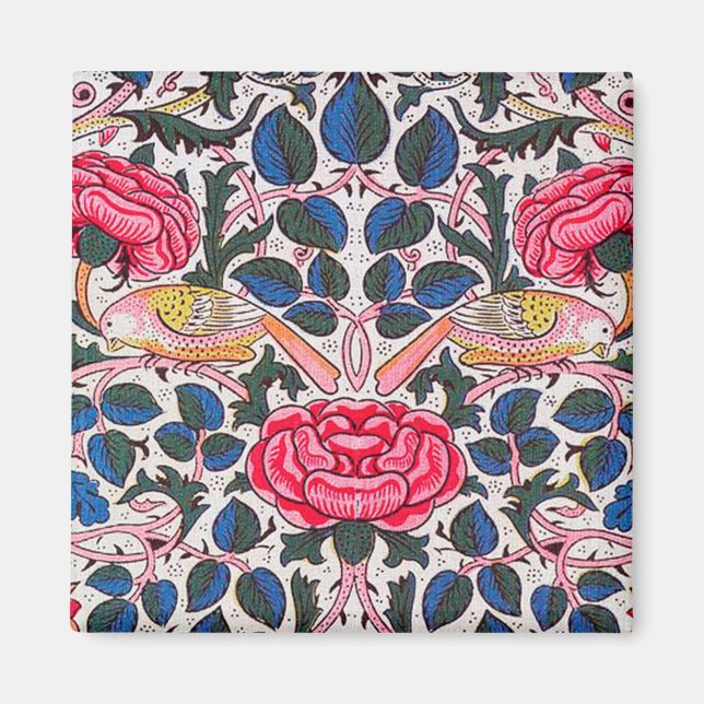Rose und Vogel, William Morris Magnet (Vorne)