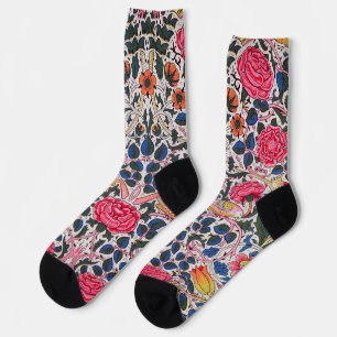 Rose und Vogel, William Morris Socken