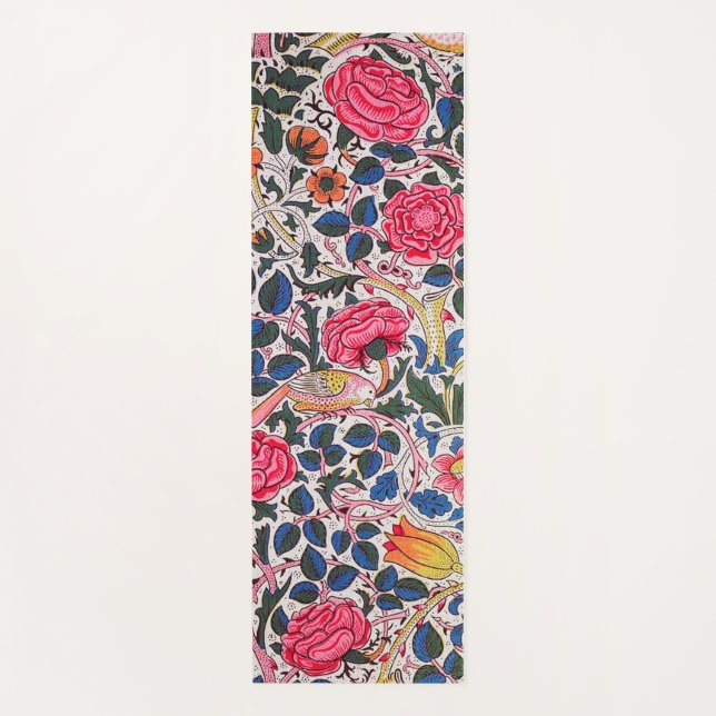 Rose und Vogel, William Morris Yogamatte (Vorderseite)