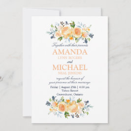 Rose- und Wasserfarbenhochzeit Einladung