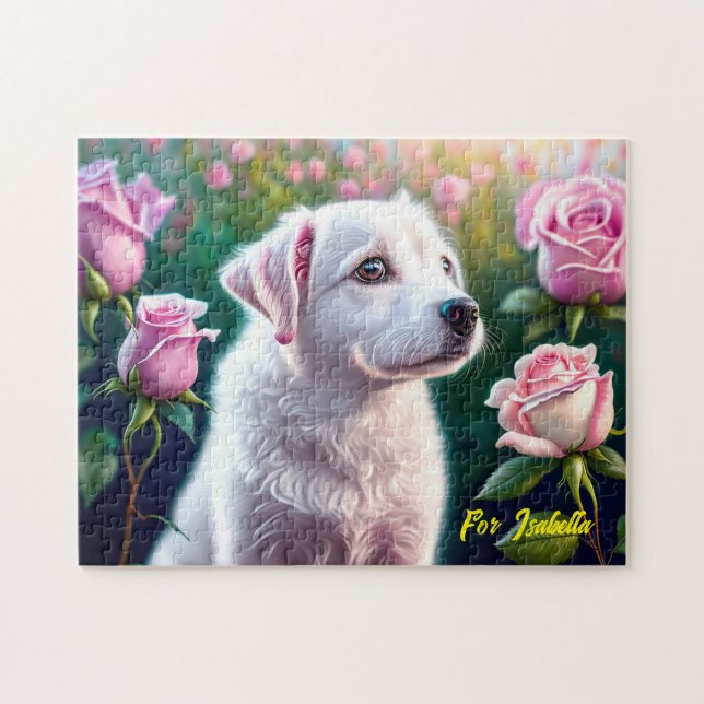 Rose und wunderschöne Sammlung von Hunden (Horizontal)