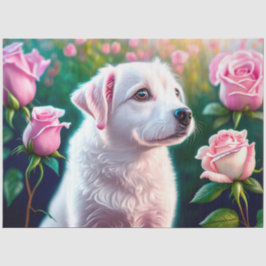 Rose und wunderschöne Sammlung von Hunden Seidenpapier