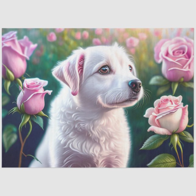 Rose und wunderschöne Sammlung von Hunden Seidenpapier (Vorderseite)