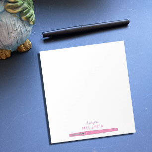 Rose   Une note de   Bloc-notes de l'enseignant