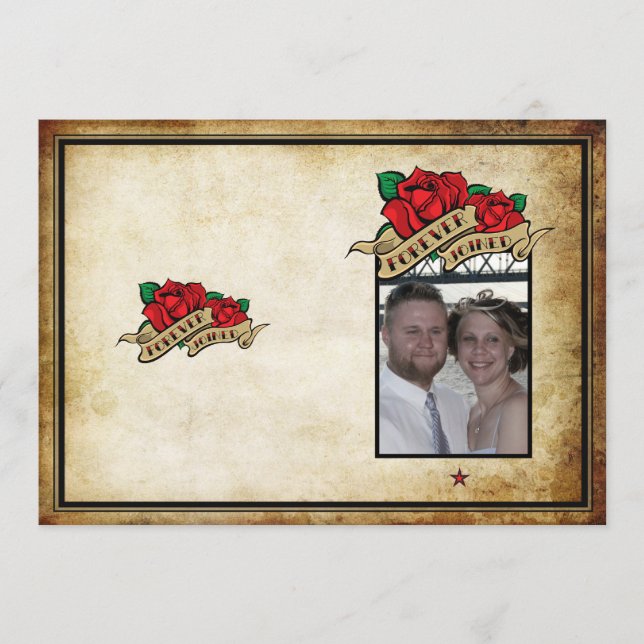 Rose Urban Tattoo Hochzeitsprogramm für ewig Programm (Vorderseite)