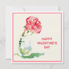 Rose Valentine 5.25x5.25 Square Flachkarte Mitteilungskarte