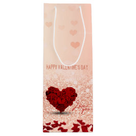 Rose Valentine Day Heart Bouquet - Weinbeutel Geschenktüte Für Weinflaschen