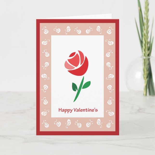 Rose Valentine Feiertagskarte (Vorderseite)