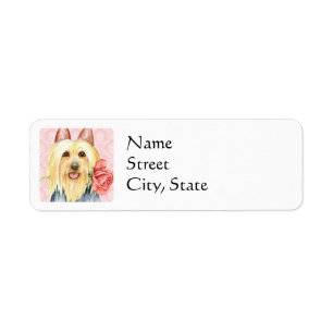 Rose Valentine Silky Terrier Étiquette