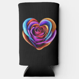 Rose-Valentinstag in Form eines bunten Herzens Selters Dosenkühler