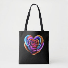 Rose-Valentinstag in Form eines bunten Herzens Tasche