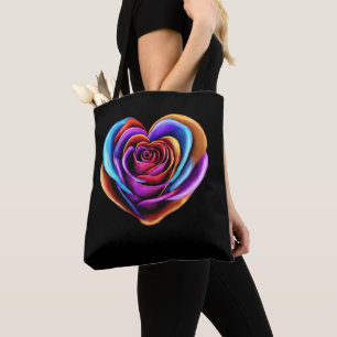 Rose-Valentinstag in Form eines bunten Herzens Tasche