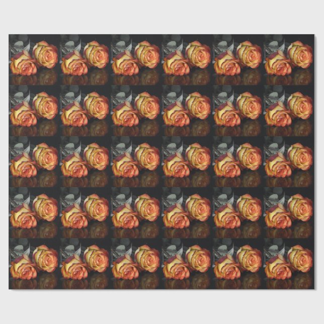Rose Valentinstag Wrapping Paper Geschenkpapier (Flach)